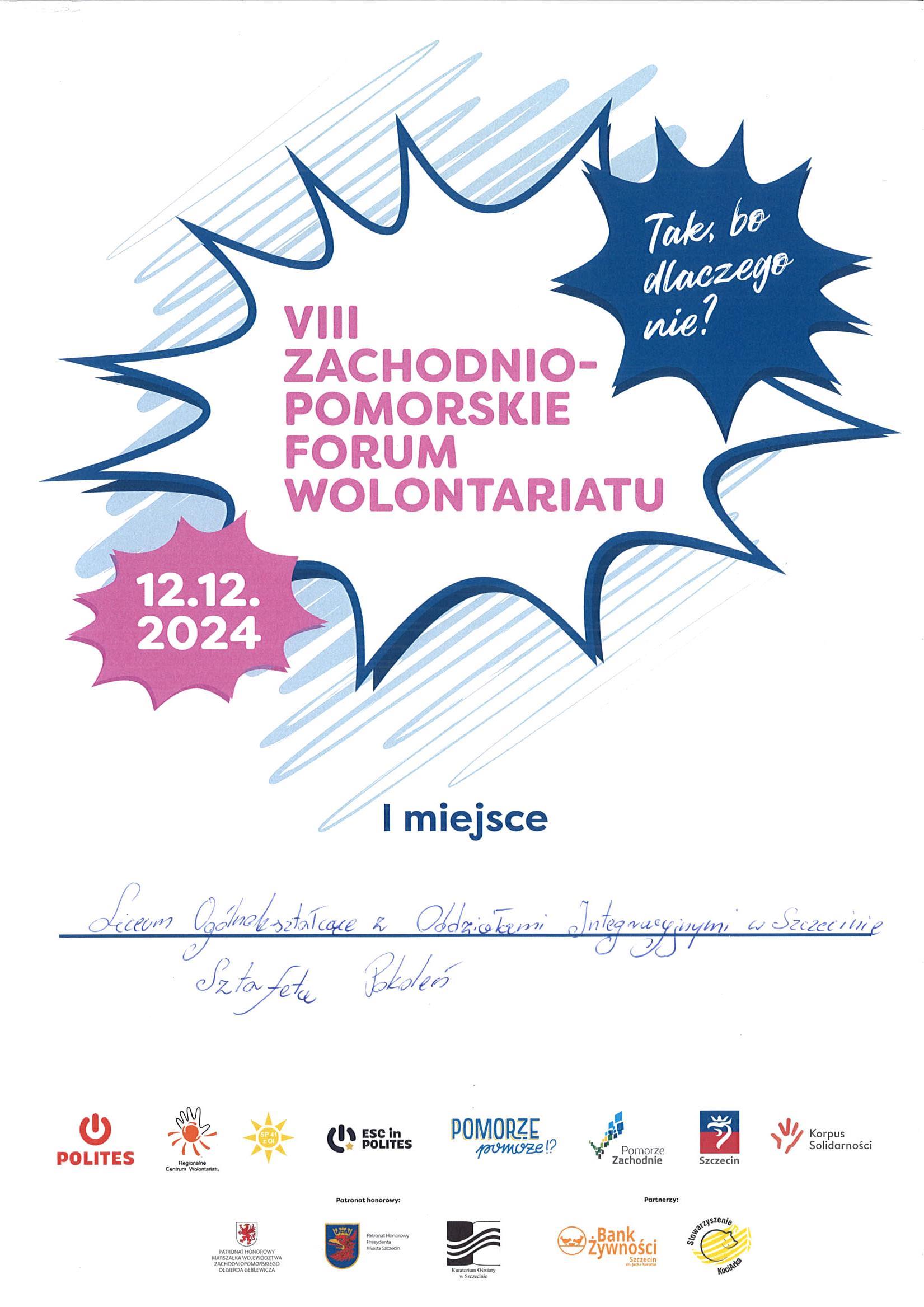 VIII Zachodniopomorskie Forum Wolontariatu